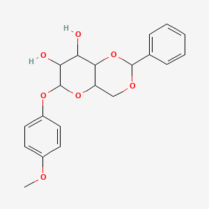 6-(4-Methoxyphenoxy)-2-phenyl-4,4a,6,7,8,8a-hexahydropyrano[3,2-d][1,3]dioxine-7,8-diol