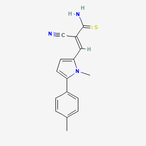 molecular formula C16H15N3S B1207993 (E)-2-Cyano-3-(1-methyl-5-p-tolyl-1H-pyrrol-2-yl)-thioacrylamide 