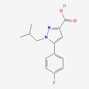 molecular formula C14H15FN2O2 B12079945 5-(4-fluorophenyl)-1-isobutyl-1H-pyrazole-3-carboxylic acid 