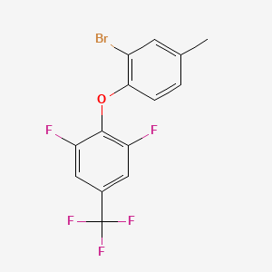 molecular formula C14H8BrF5O B12079981 2-(2-Bromo-4-methyl-phenoxy)-1,3-difluoro-5-(trifluoromethyl)benzene 