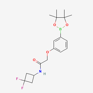 molecular formula C18H24BF2NO4 B12079983 N-(3,3-Difluorocyclobutyl)-2-(3-(4,4,5,5-tetramethyl-1,3,2-dioxaborolan-2-yl)phenoxy)acetamide 