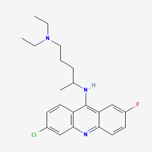 molecular formula C22H27ClFN3 B1207999 3-Fluoro-7-chloro-9-(diethylamino-1-methylbutylamino)acridine CAS No. 316-83-6