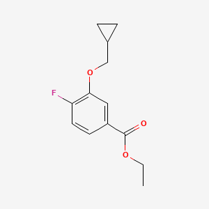 molecular formula C13H15FO3 B12079998 Ethyl 3-(cyclopropylmethoxy)-4-fluorobenzoate CAS No. 1213256-62-2