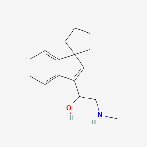 molecular formula C16H21NO B1208004 2-Methylammonio-1-(spiro(cyclopentane-1,1'-indene)-3'-yl)ethanol CAS No. 77828-25-2