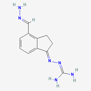 molecular formula C11H14N6 B12080053 2-[(E)-[4-[(E)-hydrazinylidenemethyl]-2,3-dihydroinden-1-ylidene]amino]guanidine 