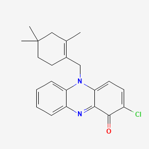 molecular formula C22H23ClN2O B1208018 2-氯-5-[(2,4,4-三甲基环己烯-1-基)甲基]吩嗪-1-酮 CAS No. 123313-61-1