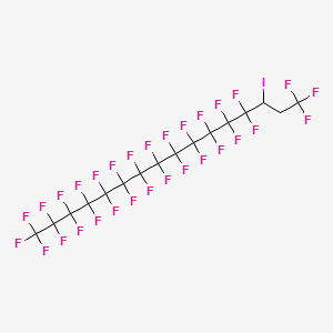 molecular formula C16H3F30I B12080249 Hexadecane, 1,1,1,2,2,3,3,4,4,5,5,6,6,7,7,8,8,9,9,10,10,11,11,12,12,13,13,16,16,16-triacontafluoro-14-iodo- CAS No. 1980045-58-6