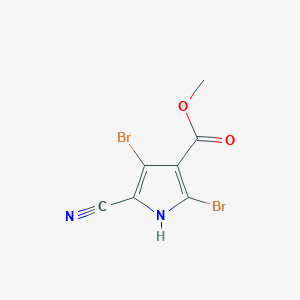 molecular formula C7H4Br2N2O2 B12080261 methyl 2,4-dibromo-5-cyano-1H-pyrrole-3-carboxylate 