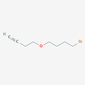 molecular formula C8H13BrO B12080275 1-Bromo-4-but-3-ynoxy-butane 