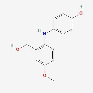 molecular formula C14H15NO3 B1208037 2-((4-Hydroxyphenyl)amino)-5-methoxybenzenemethanol CAS No. 94631-87-5