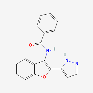 molecular formula C18H13N3O2 B12080399 N-[2-(1H-Pyrazol-3-yl)benzofuran-3-yl]benzamide 