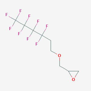 molecular formula C4F9CH2CH2OCH2C2OH3<br>C9H9F9O2 B12080448 2-{[(3,3,4,4,5,5,6,6-Octafluorohexyl)oxy]methyl}oxirane CAS No. 384828-82-4