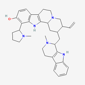 B1208051 3-Ethenyl-11-(1-methylpyrrolidin-2-yl)-2-[(2-methyl-1,3,4,9-tetrahydropyrido[3,4-b]indol-1-yl)methyl]-1,2,3,4,6,7,12,12b-octahydroindolo[2,3-a]quinolizin-10-ol CAS No. 63209-34-7