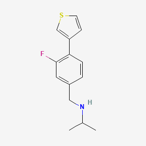 {[3-Fluoro-4-(thiophen-3-yl)phenyl]methyl}(propan-2-yl)amine