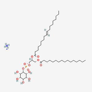 molecular formula C43H84NO13P B12080522 azanium;[3-hexadecanoyloxy-2-[(E)-octadec-9-enoyl]oxypropyl] (2,3,4,5,6-pentahydroxycyclohexyl) phosphate 