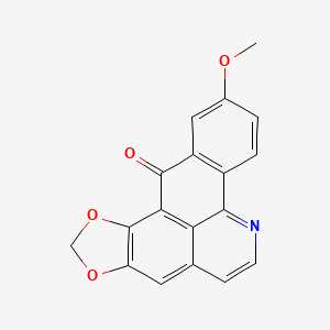 molecular formula C18H11NO4 B1208055 5,6-Methylenedioxy-9-methoxy-7H-dibenzo(de,h)quinoline-7-one CAS No. 96681-51-5
