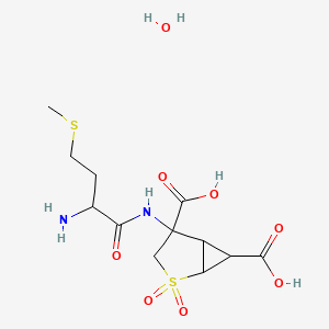 4-[(2-Amino-4-methylsulfanylbutanoyl)amino]-2,2-dioxo-2lambda6-thiabicyclo[3.1.0]hexane-4,6-dicarboxylic acid;hydrate