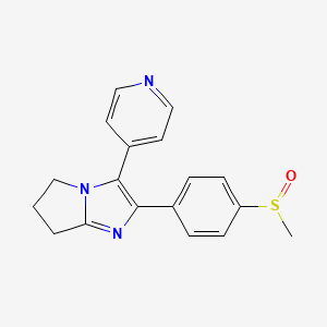 molecular formula C18H17N3OS B1208066 5H-Pyrrolo(1,2-a)imidazole, 6,7-dihydro-2-(4-(methylsulfinyl)phenyl)-3-(4-pyridinyl)- CAS No. 122454-69-7