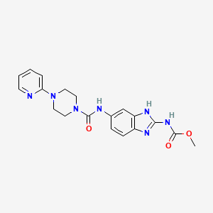 molecular formula C19H21N7O3 B1208086 methyl N-[6-[(4-pyridin-2-ylpiperazine-1-carbonyl)amino]-1H-benzimidazol-2-yl]carbamate CAS No. 93522-20-4