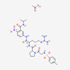 acetic acid;N-[5-(diaminomethylideneamino)-1-[4-nitro-3-(propan-2-ylcarbamoyl)anilino]-1-oxopentan-2-yl]-1-[2-[(4-methylphenyl)sulfonylamino]acetyl]pyrrolidine-2-carboxamide