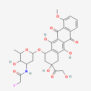 N-[3-hydroxy-2-methyl-6-[[3,5,12-trihydroxy-3-(2-hydroxyacetyl)-10-methoxy-6,11-dioxo-2,4-dihydro-1H-tetracen-1-yl]oxy]oxan-4-yl]-2-iodoacetamide