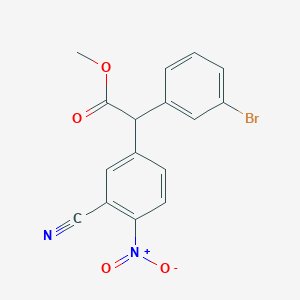 molecular formula C16H11BrN2O4 B12081109 Methyl 2-(3-cyano-4-nitrophenyl)-2-(3-bromophenyl)acetate 