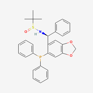 (R)-N-((S)-(6-(Diphenylphosphanyl)benzo[d][1,3]dioxol-5-yl)(phenyl)methyl)-2-methylpropane-2-sulfinamide