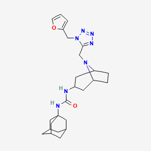 molecular formula C25H35N7O2 B1208152 1-(1-金刚烷基)-3-[8-[[1-(2-呋喃甲基)-5-四唑基]甲基]-8-氮杂双环[3.2.1]辛烷-3-基]脲 