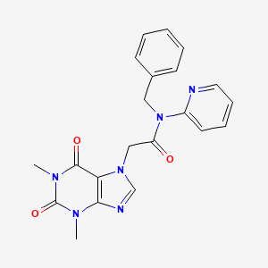 molecular formula C21H20N6O3 B1208154 2-(1,3-二甲基-2,6-二氧-7-嘌呤基)-N-(苯甲基)-N-(2-吡啶基)乙酰胺 