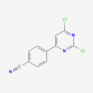 molecular formula C11H5Cl2N3 B12081575 4-(2,6-Dichloropyrimidin-4-yl)benzonitrile 