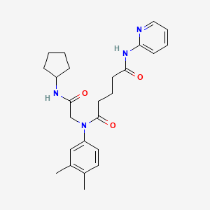 molecular formula C25H32N4O3 B1208158 N'-[2-(环戊基氨基)-2-氧代乙基]-N'-(3,4-二甲苯基)-N-(2-吡啶基)戊二酰胺 