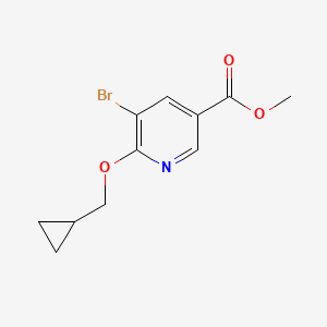 molecular formula C11H12BrNO3 B12081599 Methyl 5-bromo-6-(cyclopropylmethoxy)pyridine-3-carboxylate 