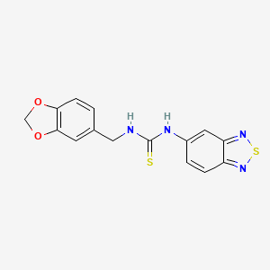 molecular formula C15H12N4O2S2 B1208164 1-(1,3-苯并二氧杂环-5-基甲基)-3-(2,1,3-苯并噻二唑-5-基)硫脲 