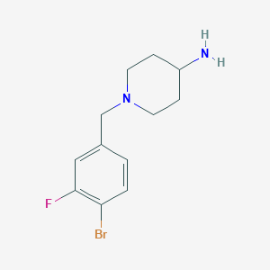 1-[(4-Bromo-3-fluorophenyl)methyl]piperidin-4-amine