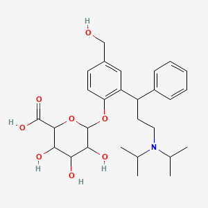 6-[2-[3-[Di(propan-2-yl)amino]-1-phenylpropyl]-4-(hydroxymethyl)phenoxy]-3,4,5-trihydroxyoxane-2-carboxylic acid