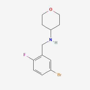 N-[(5-bromo-2-fluorophenyl)methyl]oxan-4-amine