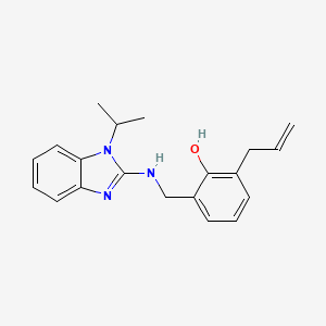 molecular formula C20H23N3O B1208197 2-[[(1-丙-2-基-2-苯并咪唑基)氨基]甲基]-6-丙-2-烯基苯酚 