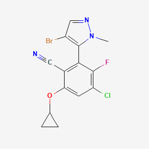 2-(4-bromo-1-methyl-1H-pyrazol-5-yl)-4-chloro-6-cyclopropoxy-3-fluorobenzonitrile