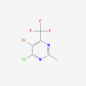 molecular formula C6H3BrClF3N2 B12082246 5-Bromo-4-chloro-2-methyl-6-(trifluoromethyl)pyrimidine 