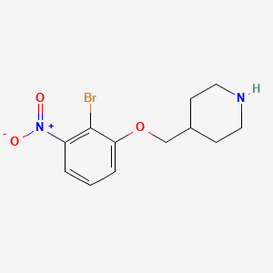 molecular formula C12H15BrN2O3 B12082252 4-[(2-Bromo-3-nitrophenoxy)methyl]piperidine 