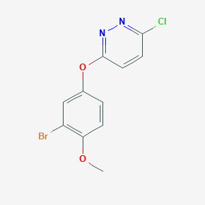 molecular formula C11H8BrClN2O2 B12082366 3-(3-Bromo-4-methoxy-phenoxy)-6-chloro-pyridazine 