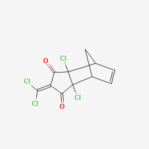 molecular formula C11H6Cl4O2 B1208242 2-Dichloromethylene-3a,7a-dichloro-3a,4,7,7a-tetrahydro-4,7-methanoindene-1,3-dione CAS No. 55739-78-1