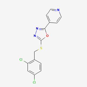 molecular formula C14H9Cl2N3OS B1208253 2-[(2,4-二氯苯基)甲硫基]-5-吡啶-4-基-1,3,4-恶二唑 