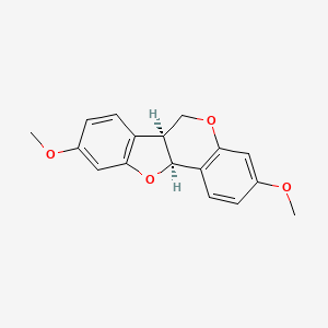 molecular formula C17H16O4 B1208262 6H-苯并呋并[3,2-c](1)苯并吡喃, 6a,11a-二氢-3,9-二甲氧基-, (6aR,11aR)-rel- CAS No. 7678-43-5