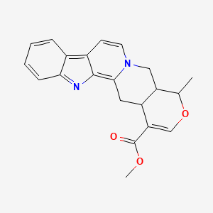 molecular formula C21H20N2O3 B1208265 4-甲基-4,4a,5,13,14,14a-六氢-6lambda~5~-吲哚并[2,3-a]吡喃并[3,4-g]喹喔啉-1-羧酸甲酯盐酸盐 