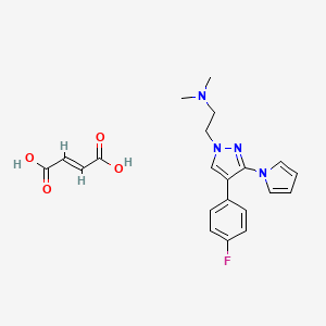 2-(4-(4-Fluorophenyl)-3-(1H-pyrrol-1-yl)-1H-pyrazol-1-yl)-N,N-dimethylethan-1-amine but-2-enedioate