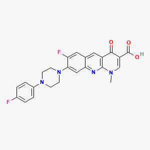 molecular formula C24H20F2N4O3 B1208304 7-Fluoro-8-[4-(4-fluorophenyl)piperazin-1-yl]-1-methyl-4-oxo-1,4-dihydrobenzo[b][1,8]naphthyridine-3-carboxylic acid 