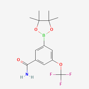 3-(4,4,5,5-Tetramethyl-1,3,2-dioxaborolan-2-yl)-5-(trifluoromethoxy)benzamide