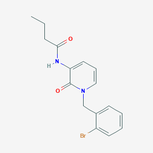 molecular formula C16H17BrN2O2 B1208310 N-[1-[(2-溴苯基)甲基]-2-氧代-3-吡啶基]丁酰胺 