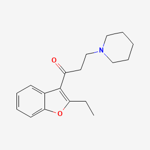 molecular formula C18H23NO2 B1208311 1-(2-乙基-3-苯并呋喃基)-3-(1-哌啶基)-1-丙酮 
